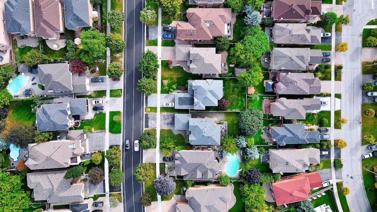 Aerial view of houses in the Greater Toronto Area.