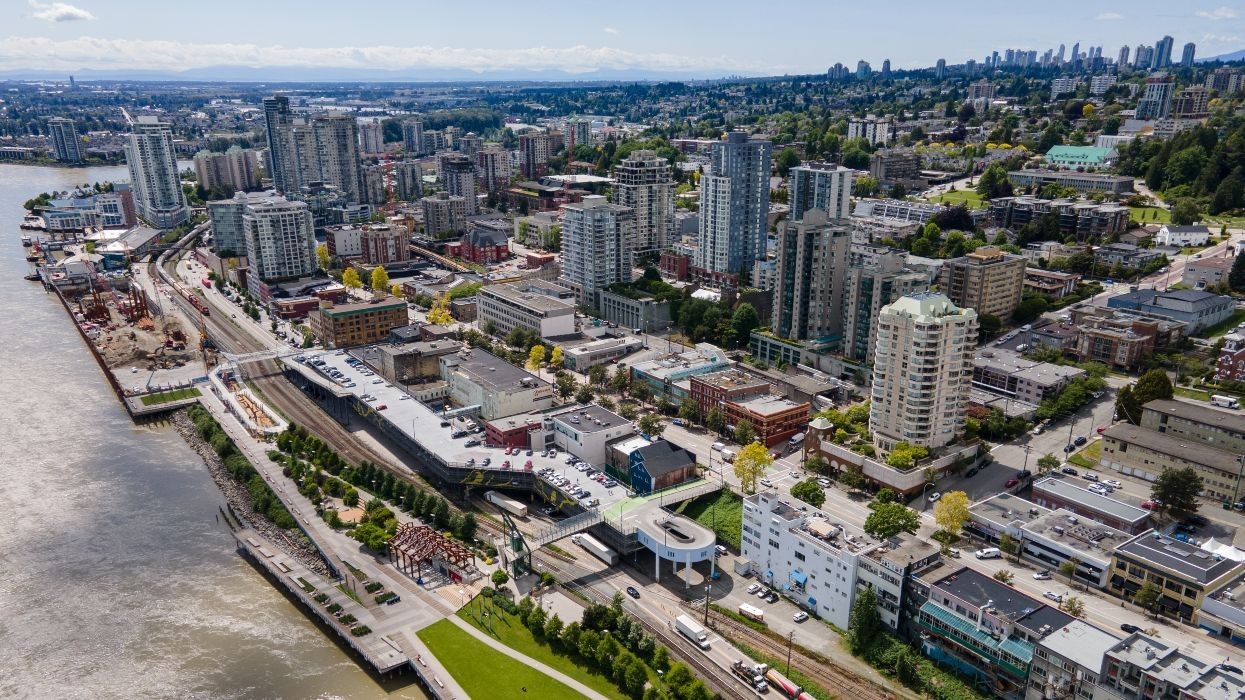 Aerial view of New Westminster.