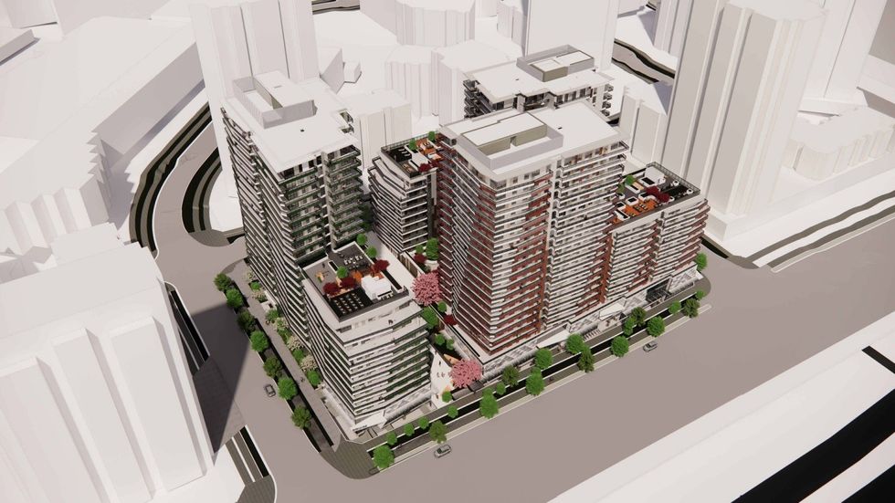 Aerial view of Phase Two from along Willingdon Avenue.