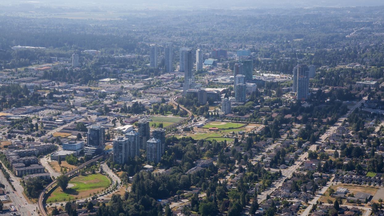 Aerial view of Surrey, British Columbia.