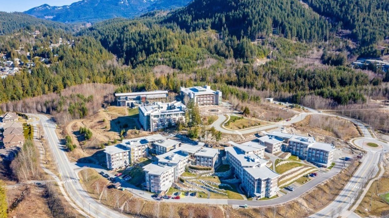 Aerial view of the Quest University Squamish campus acquired by Capilano University.
