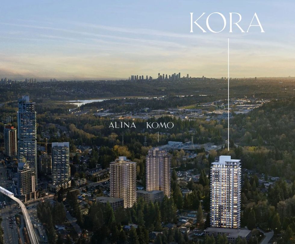 Alina, Komo, and Kora near Burquitlam Station in Coquitlam