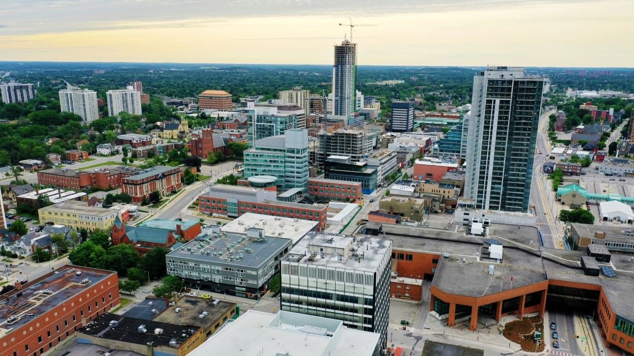 An aerial view of Kitchener, Ontario.