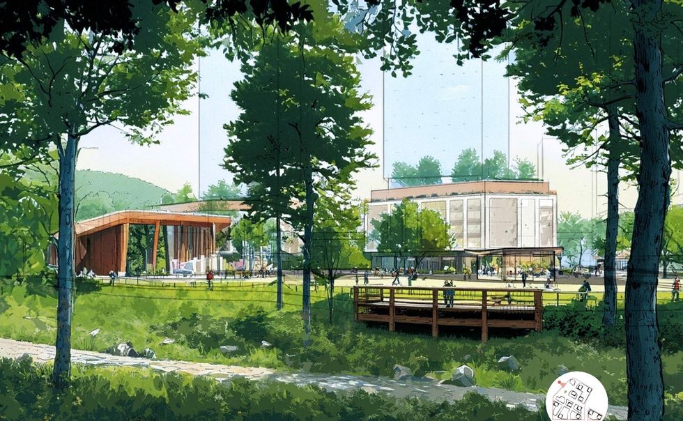 An artistic rendering of the Capilano Mall redevelopment planned for North Vancouver.