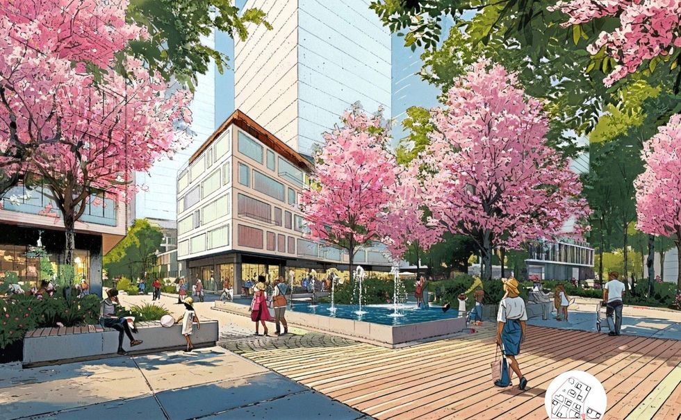 An artistic rendering of the Capilano Mall redevelopment planned for North Vancouver.