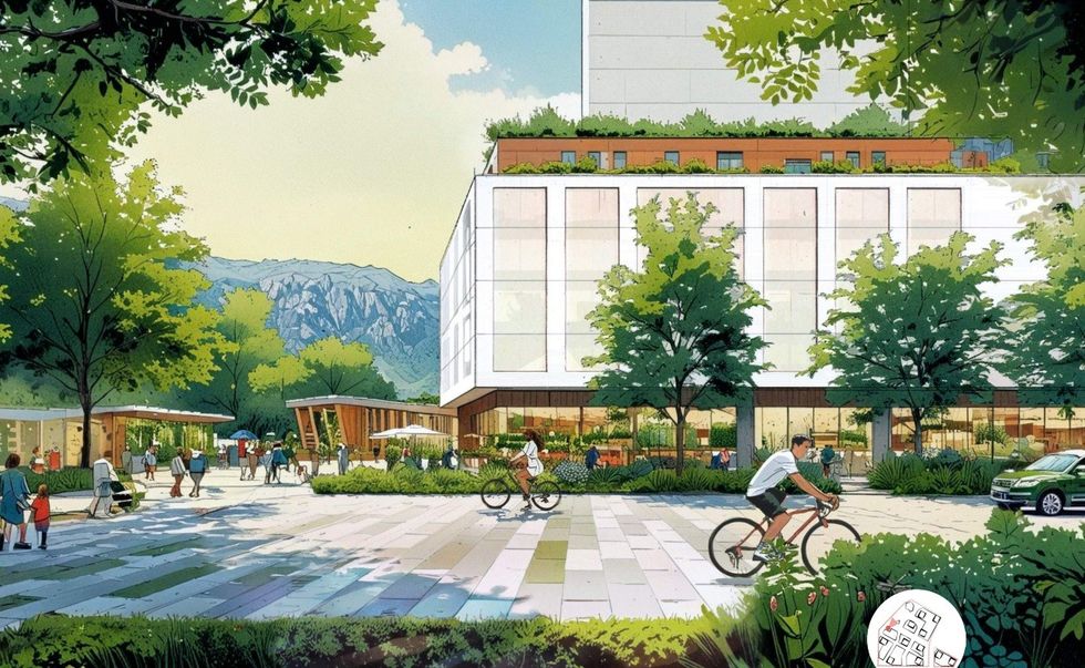 An artistic rendering of the Capilano Mall redevelopment planned for North Vancouver.