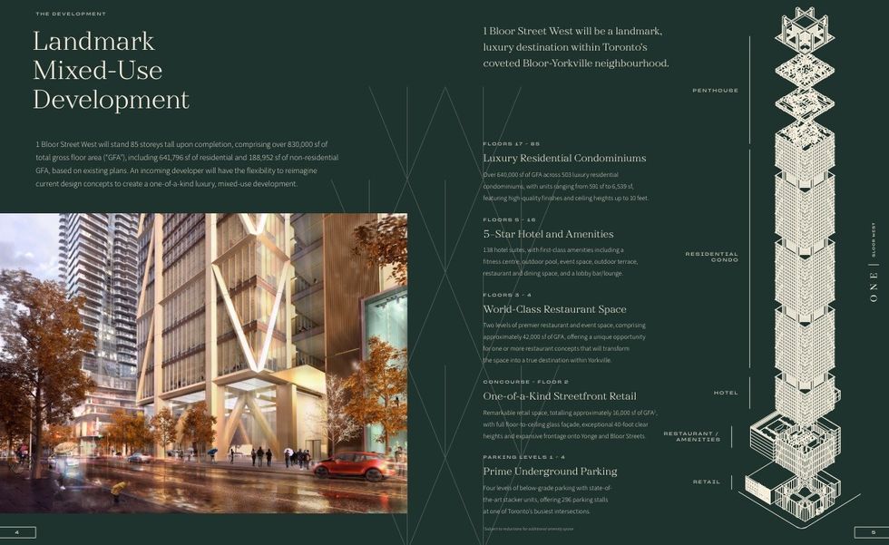 An excerpt of JLL's sales brochure for The One.