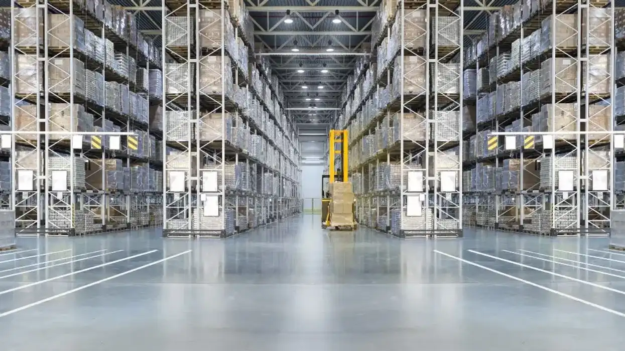 An industrial warehouse space.