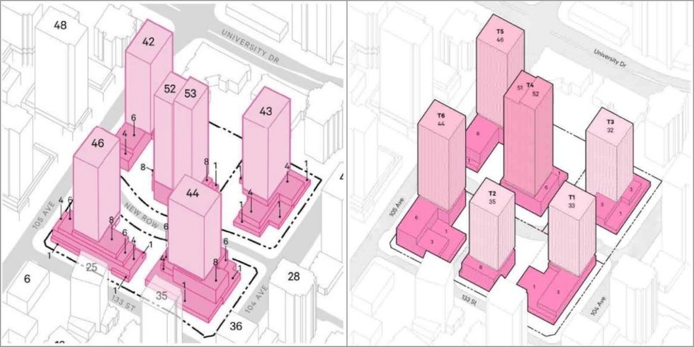 An overview of the 2024 design (left) and 2025 design (right) for the Bristol project.