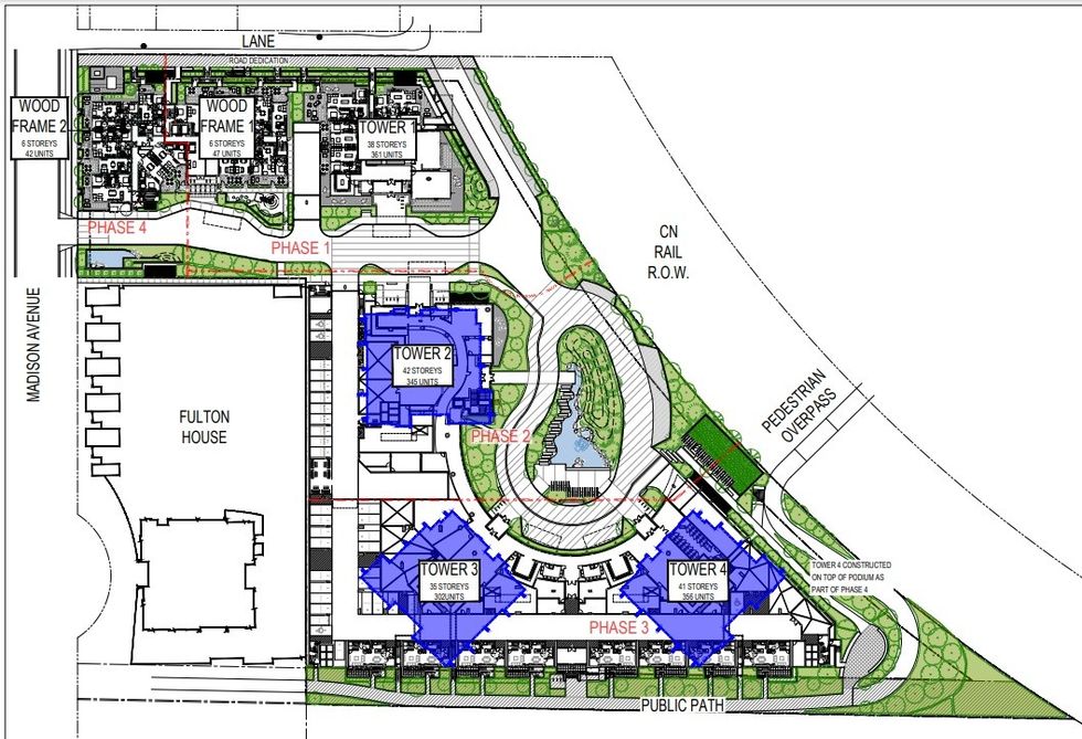 An overview of the Emerald Place site and tower locations.