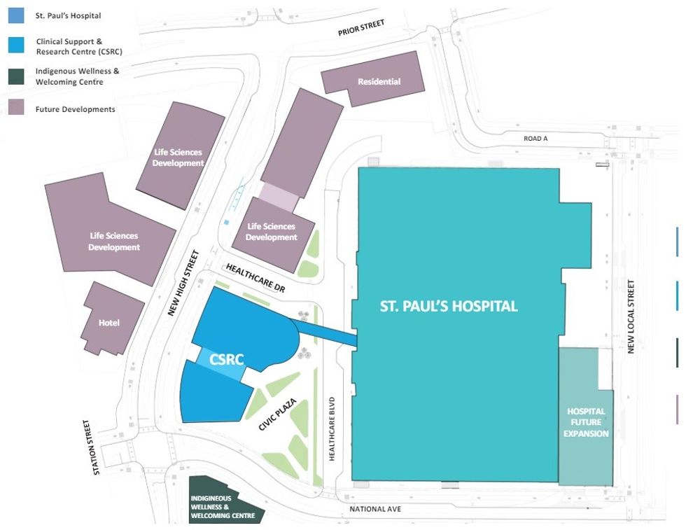 An overview of what's planned for the new St. Paul's Hospital campus at 1002 Station Street.