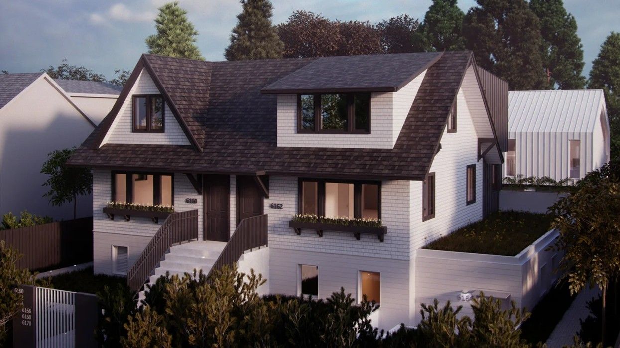 An upcoming six-unit multiplex project set for 6162 Granville Street in Vancouver.