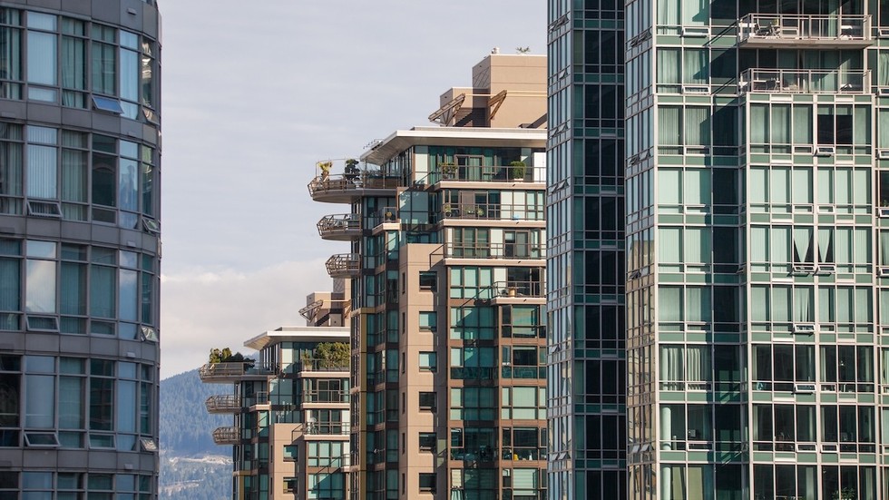 Apartment buildings for rent in downtown Vancouver.