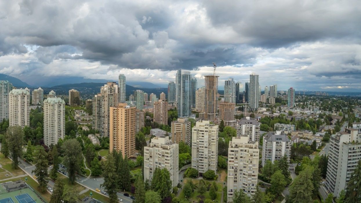 Apartment buildings in Burnaby, British Columbia.