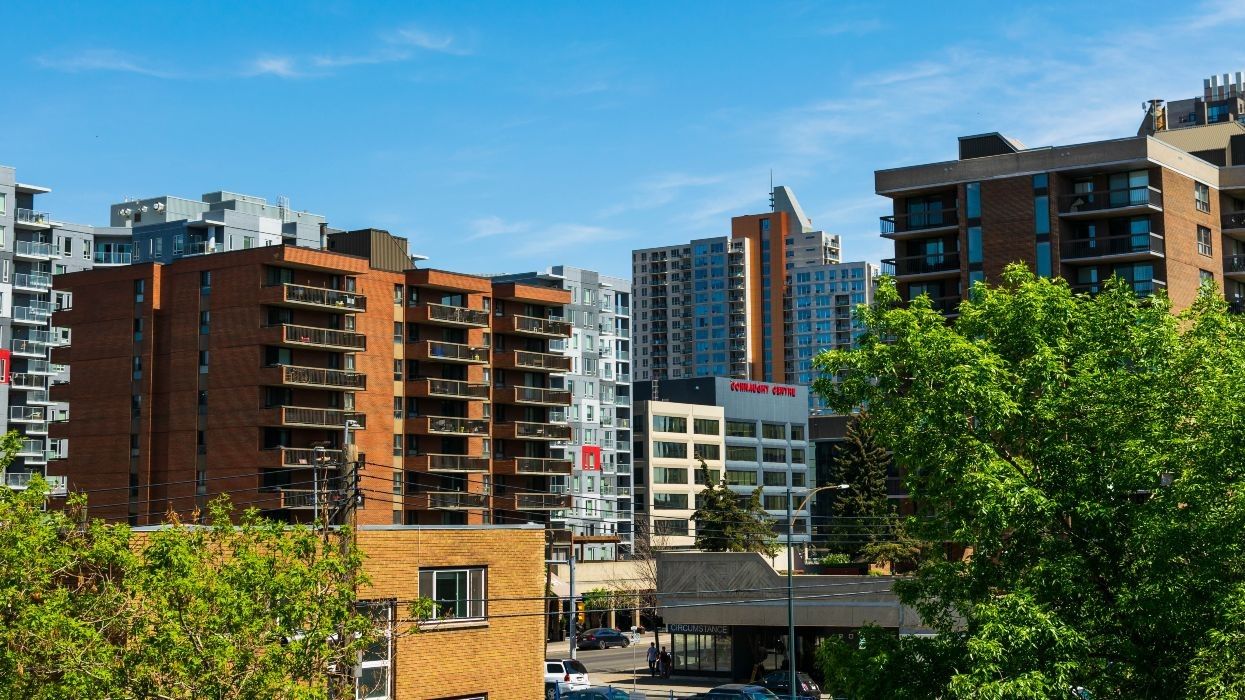 Apartment buildings in the Beltline neighbourhood of Calgary.