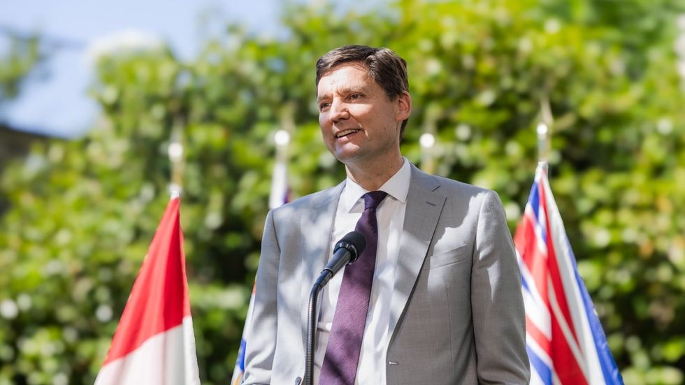 BC Premier David Eby at the swearing-in ceremony for his updated cabinet in July.