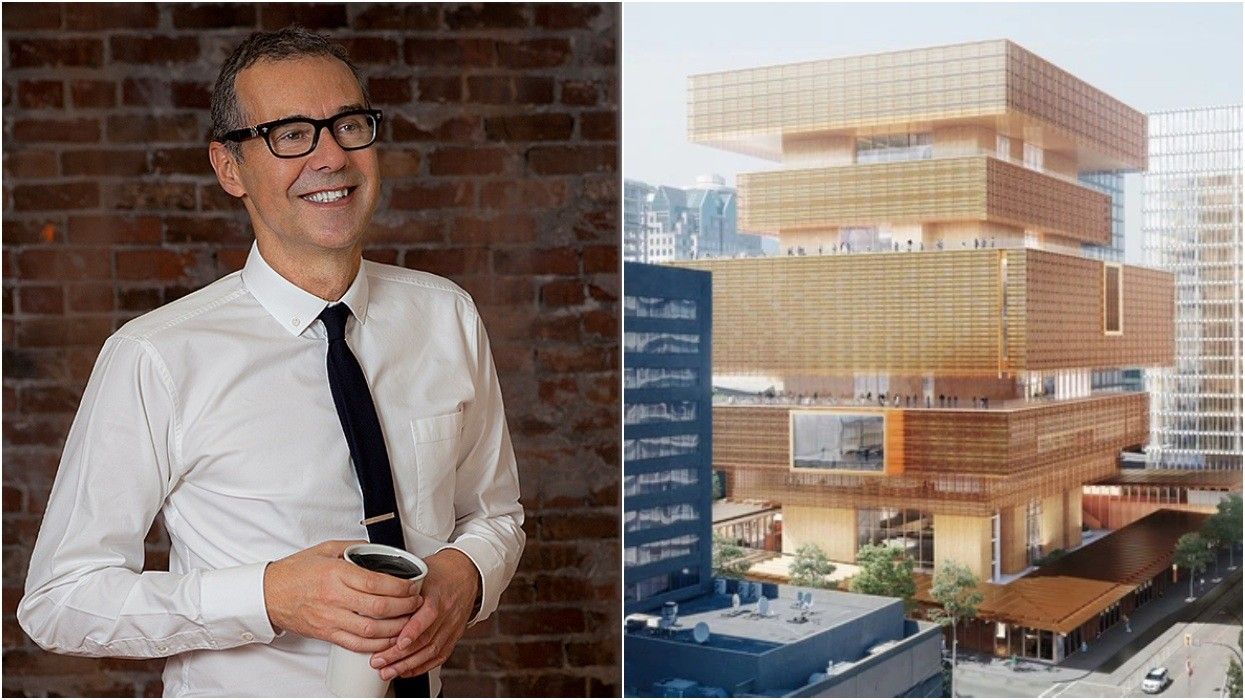 Bob Rennie (left) was set to give some of his art collection to the new Vancouver Art Gallery (right).