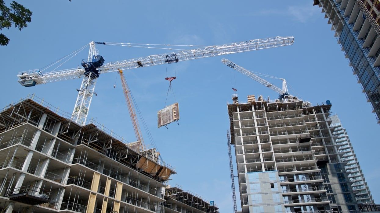 Buildings under construction in Toronto.