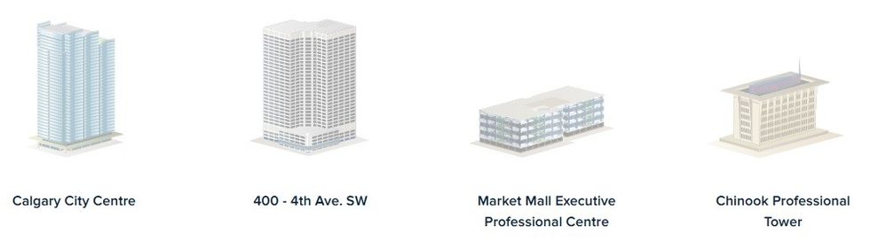 Cadillac Fairview's office portfolio in Calgary.