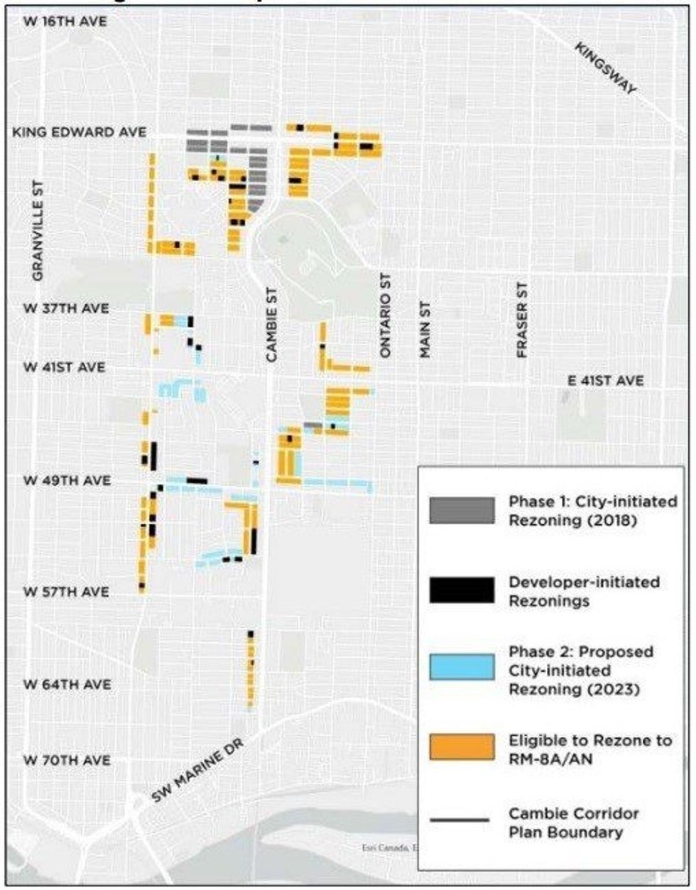 City of Vancouver Cambie Corridor Townhouse Rowhouse Rezoning Changes