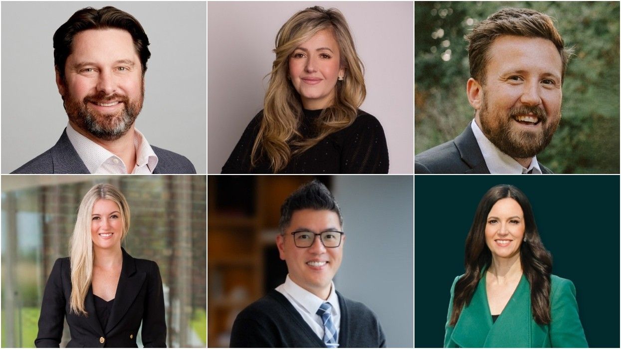 Clockwise from top centre: Beatrice Consentini, Conner O'Leary, Cynthia Jagger, Allan Cheung, Stephanie Knight, Curtis Standerwick.