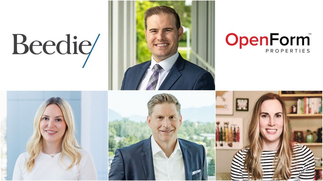 Clockwise from top centre: Donny van Dyk, OpenForm Properties, Laura Ferguson, Michael Brimer, Paris Lavan, Beedie