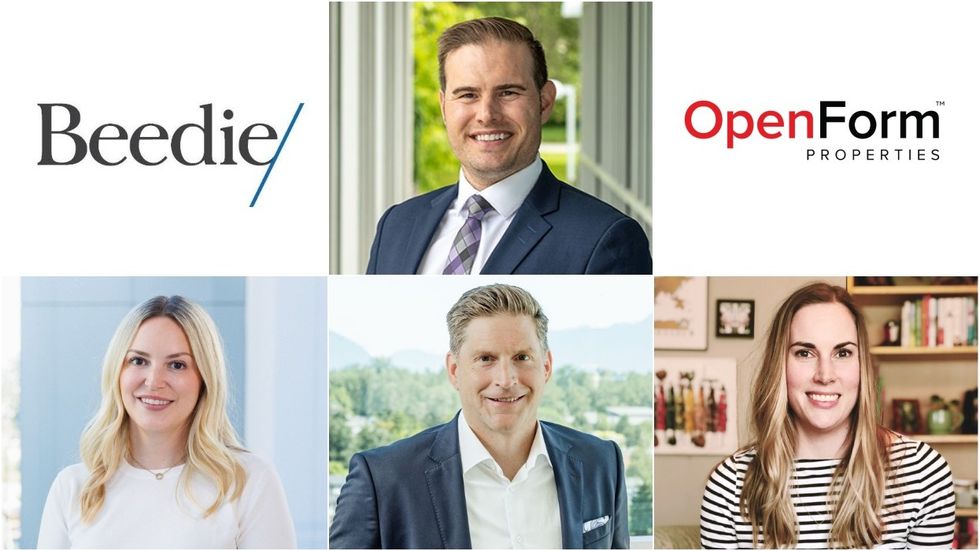 Clockwise from top centre: Donny van Dyk, OpenForm Properties, Laura Ferguson, Michael Brimer, Paris Lavan, Beedie