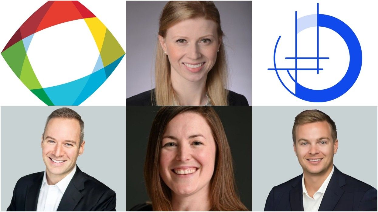 Clockwise from top centre: Kristy Todd Millar, Orion Construction, Russell Whitehead, Molly Hudson, Ben Sigston, Quadreal Property Group.