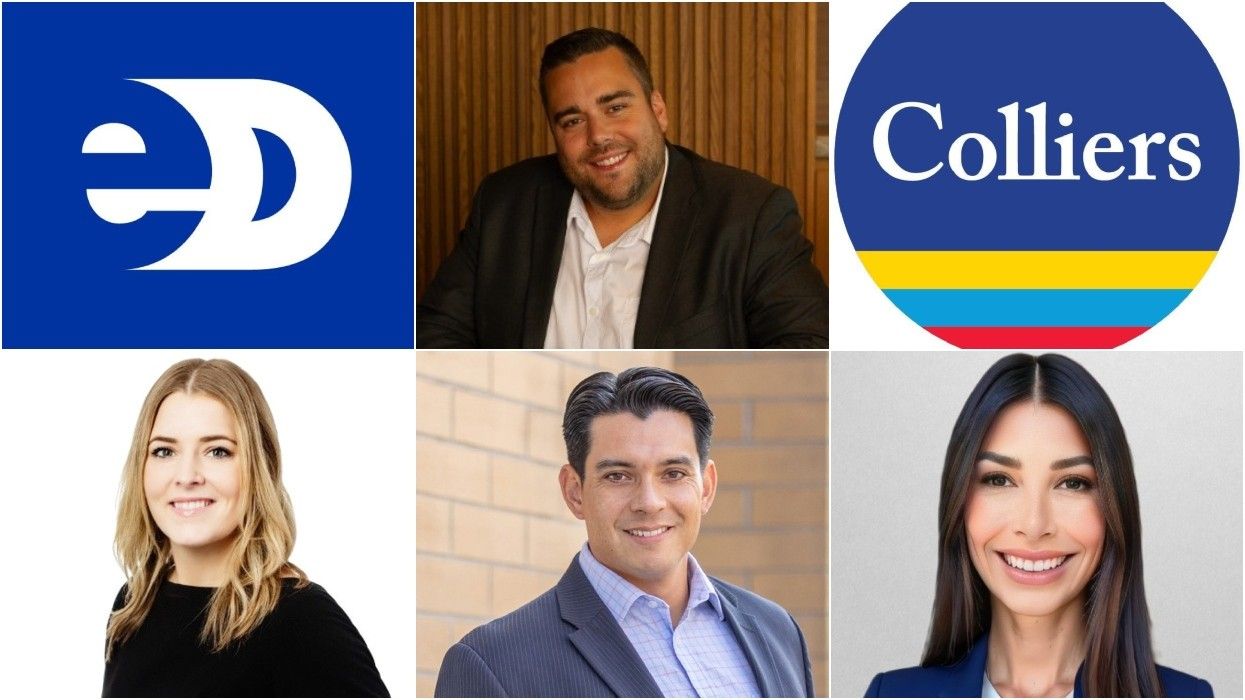 Clockwise from top centre: Kyle Wright, Colliers, Katherine Coutinho, Matt Nugent, Jennifer Devlin, EllisDon.