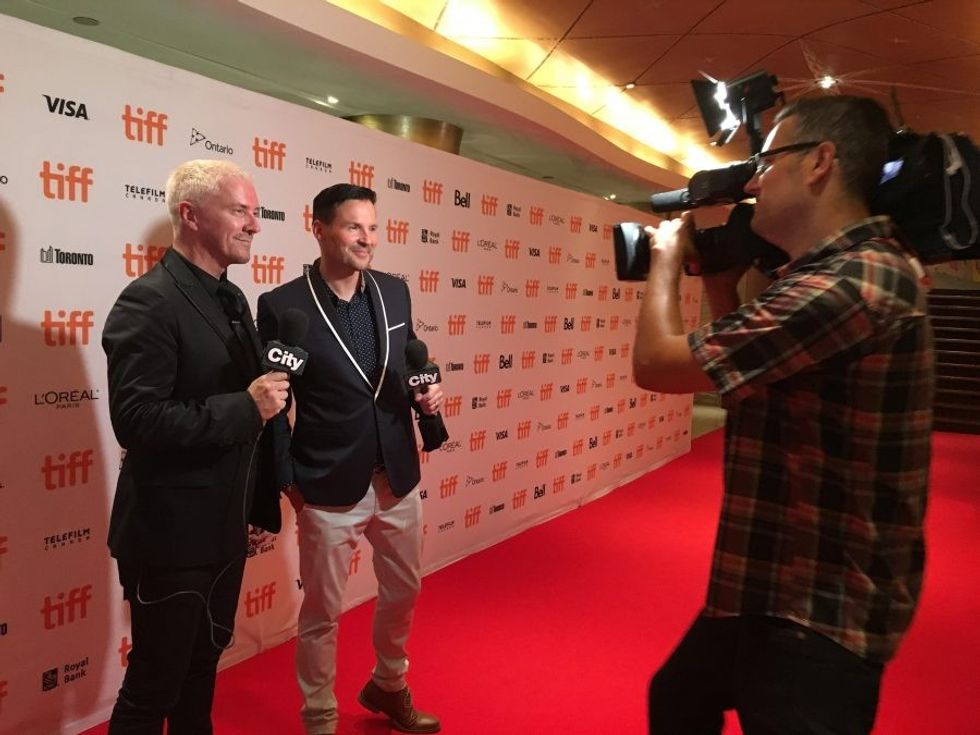 Colin and Justin on the TIFF red carpet. (Photos on red carpet courtesy Colin and Justin)