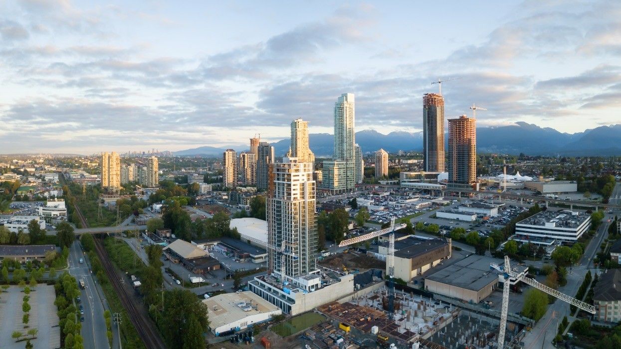 Construction sites in the Brentwood area of Burnaby.