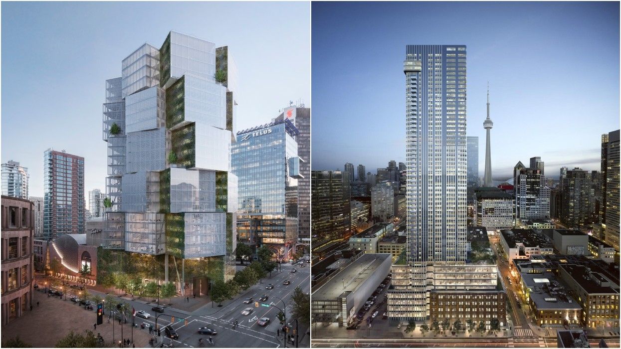 Deloitte Summit at 400 W Georgia Street in Vancouver (left) and Toronto House at 19 Duncan Street in Toronto (right).