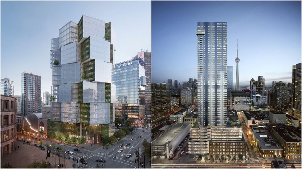 Deloitte Summit in Vancouver (left) and Toronto House in Toronto (right), both of which are now fully owned by Allied Properties REIT.