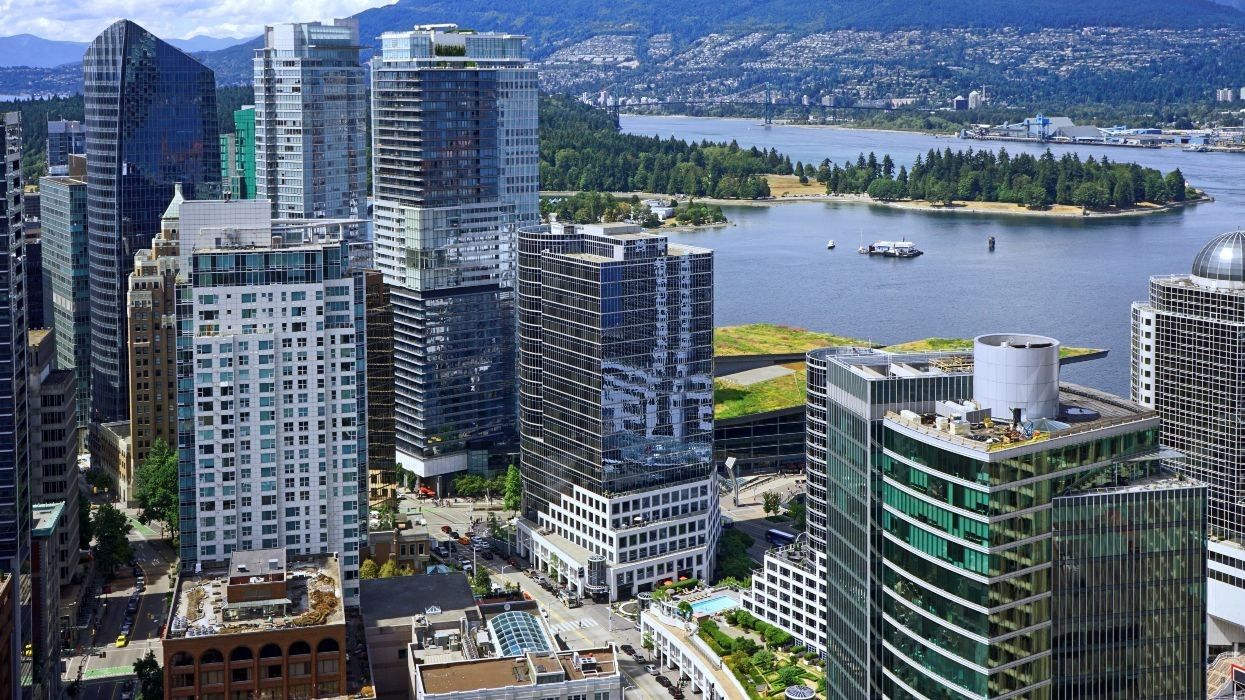 Downtown Vancouver near the Vancouver Convention Centre.