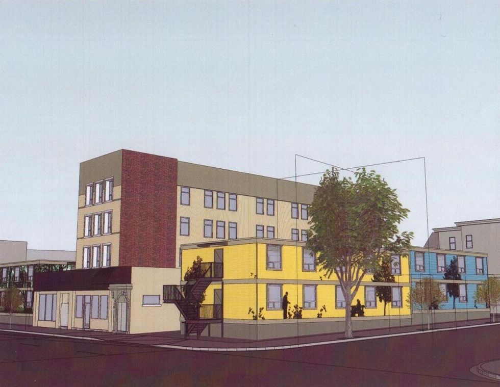 Gellers two storey temporary modular housing with simple coloured exterior 1024x793