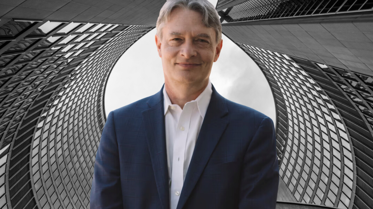 Gord Perks with Toronto City Hall as background