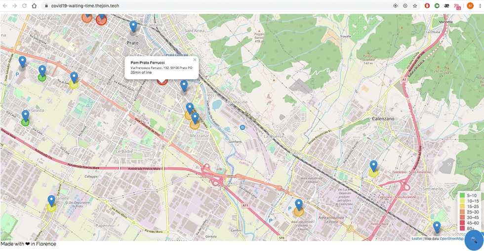 grocery wait line maps