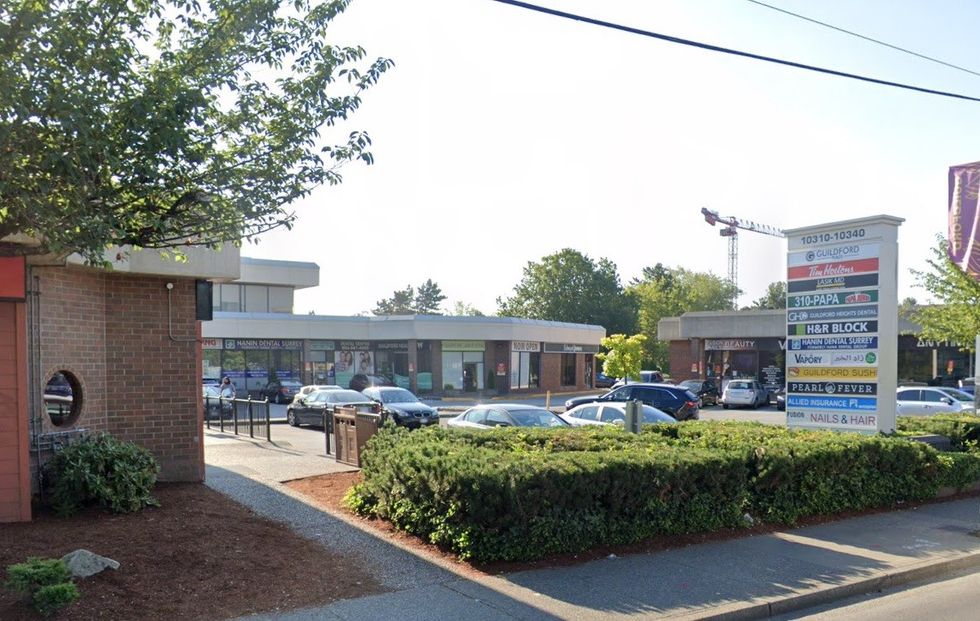 Guildford Place at 10310-10340 152nd Street in Surrey in July 2024.