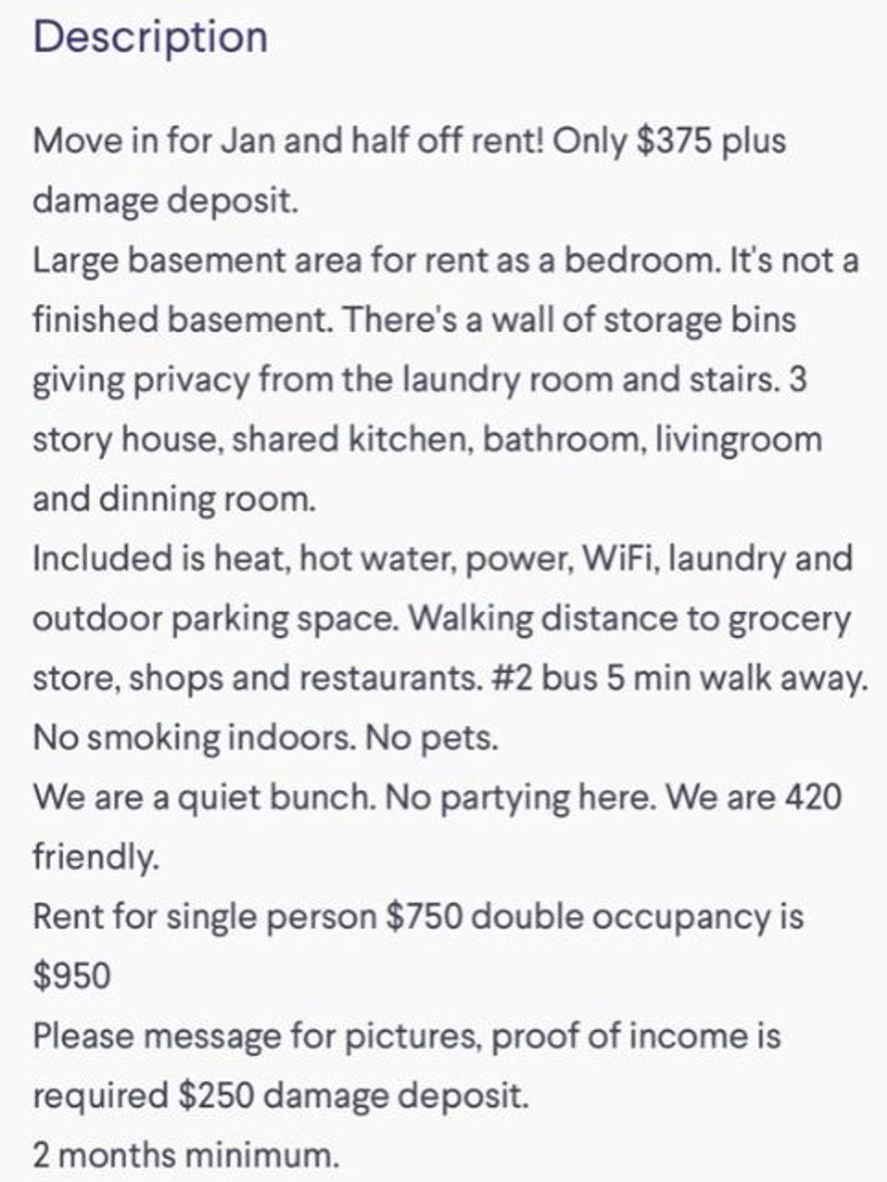 halifax basement rental bedroom storage bins wall