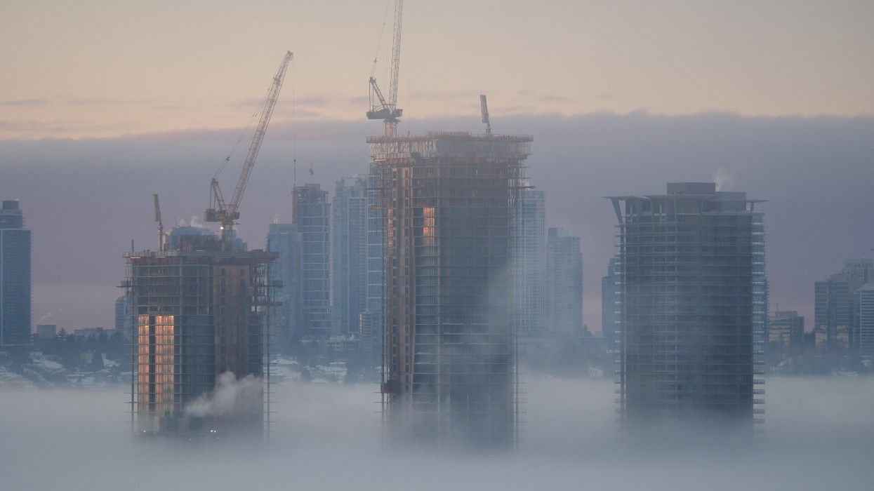 High-rise towers under construction in Burnaby in 2022.