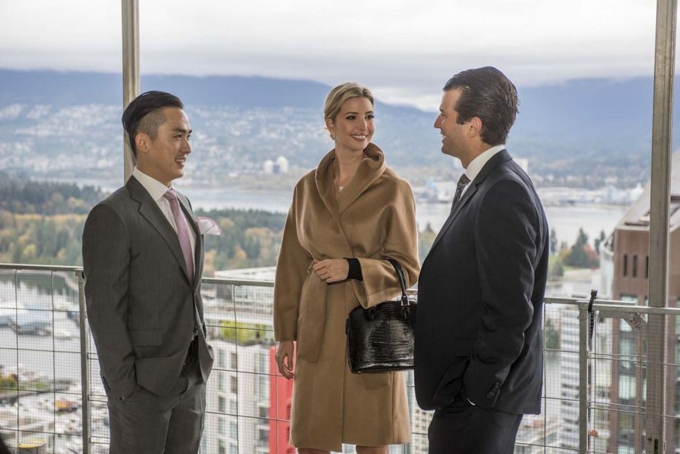 Holborn Properties CEO Joo Kim Tiah (left), Ivanka Trump (centre), and Donald Trump Jr. in Vancouver.