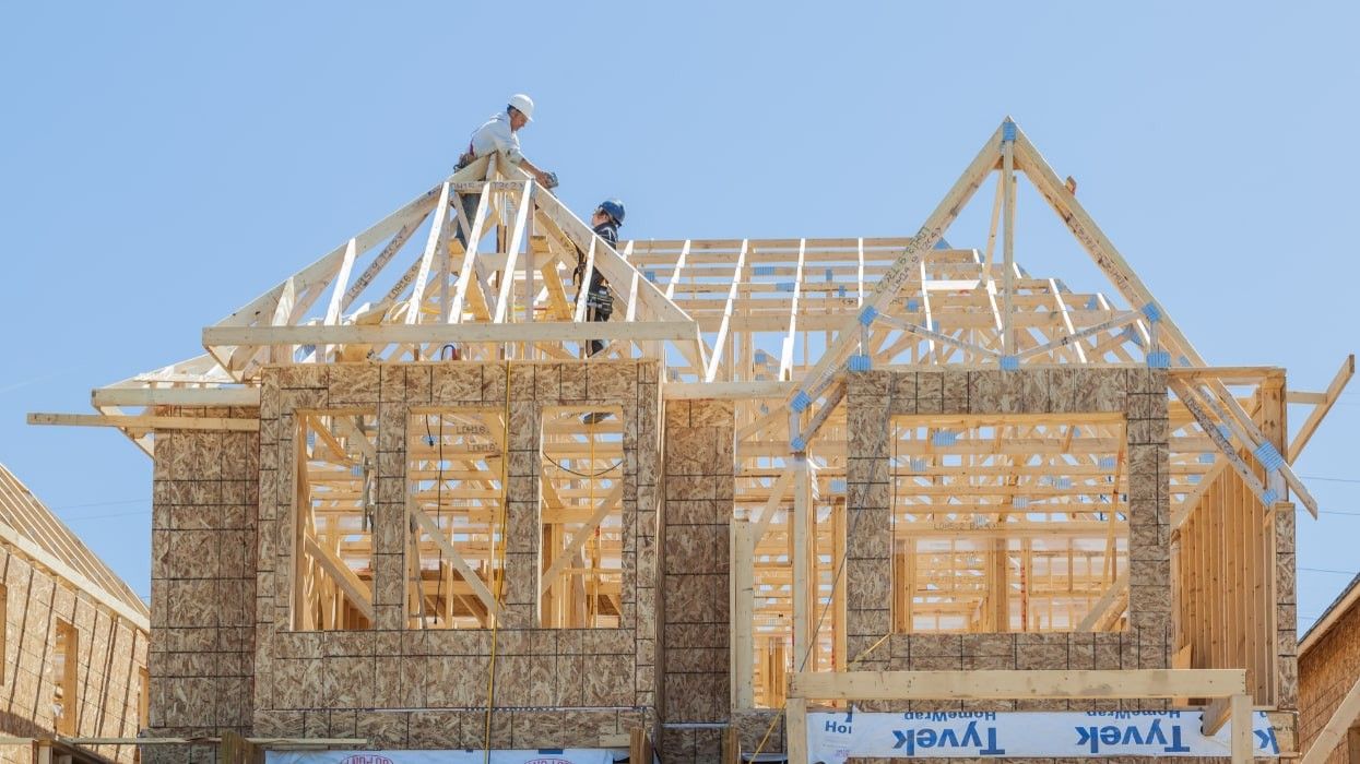 Houses under construction.