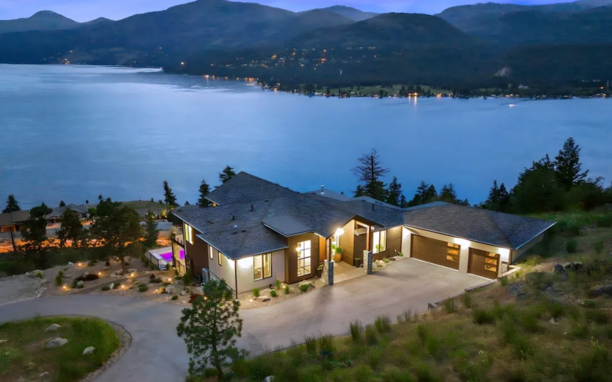 Sleek Gated 4-Bed Estate Listed Overlooking Okanagan Lake
