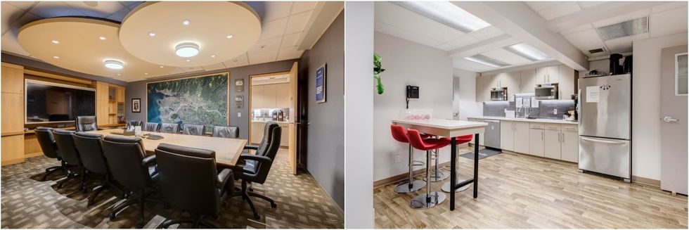 Interior photos of Beedie's old head office at 3030 Gilmore Diversion (3020 Gilmore Diversion).