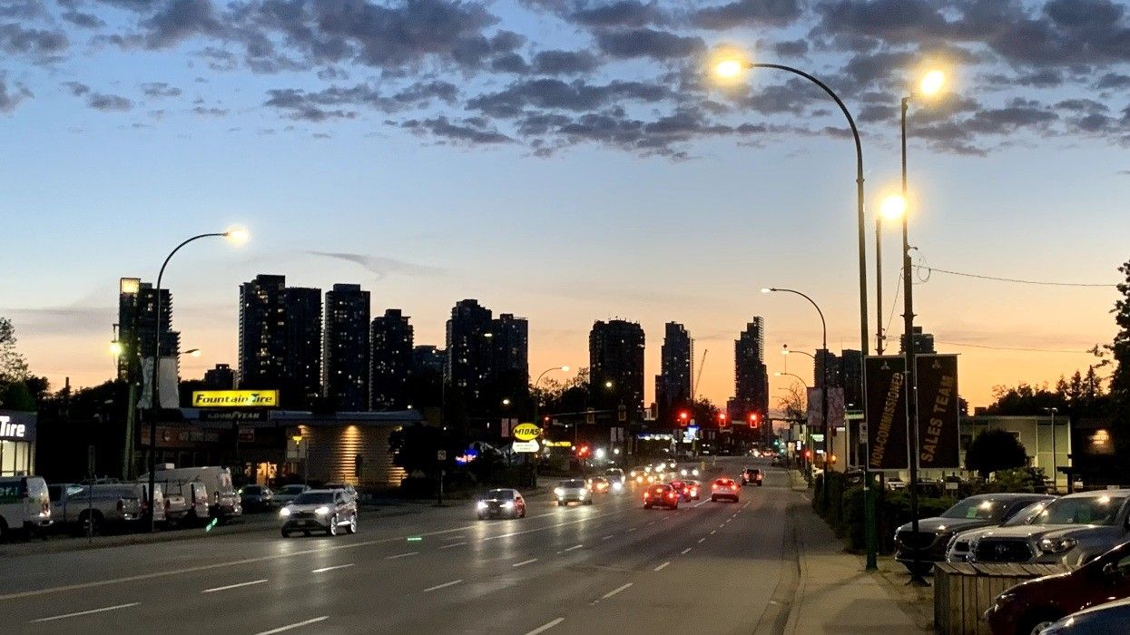 Kingsway, near the intersection with Imperial Street in Burnaby, in 2024.