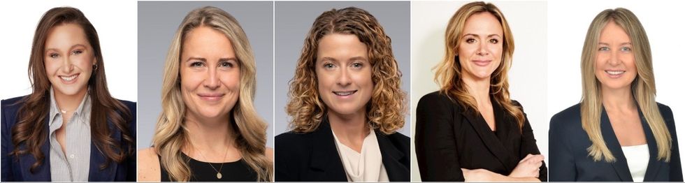 Left to right: Brittany Block, Jennifer Darling, Jessica Hathaway, Lyndsay Hopps, and Alexandra Ivashenko.