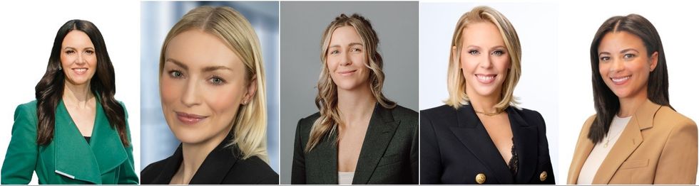Left to right: Cynthia Jagger, Jane Pascal, Bronwyn Scrivens, Lauren White, and Stephanie Yeargin.