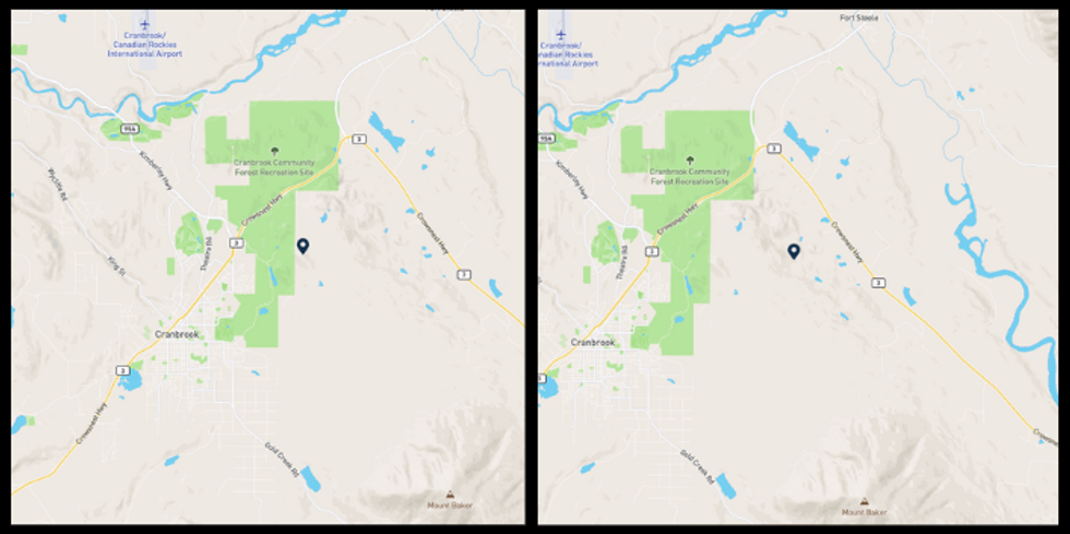 Locations of Sub Lot 1 Highway 3/93 and Sub Lot 14 Highway 93/3