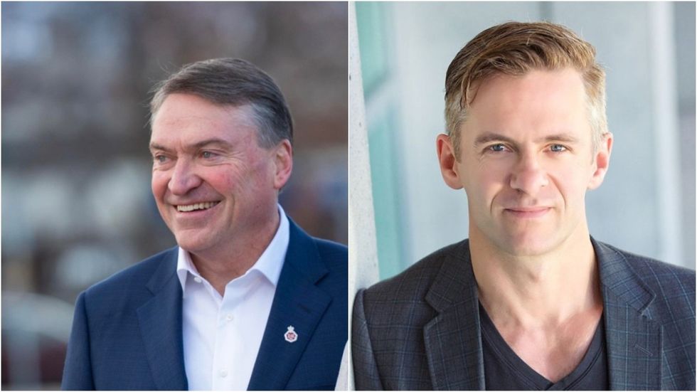 Mayor of Kelowna Tom Dyas and President of Appelt Properties Greg Appelt.