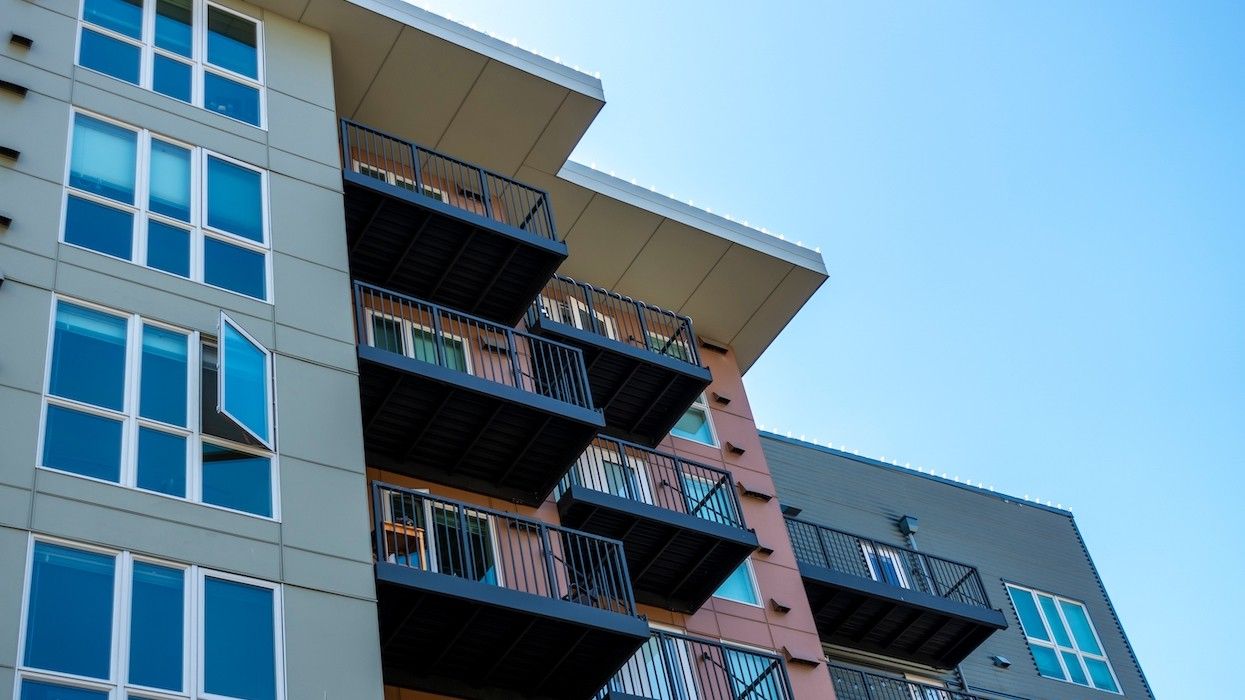 Midrise apartment building example of missing middle housing